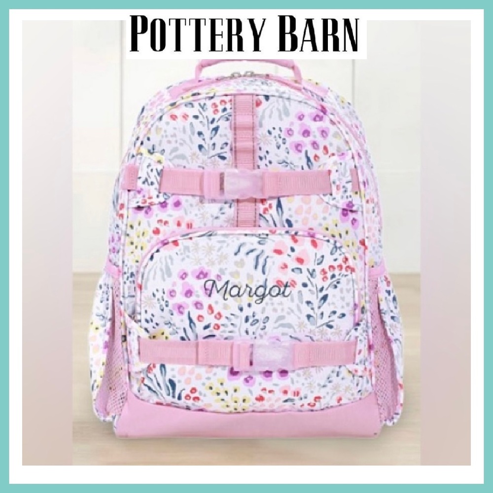 Pottery Barn McKenzie Field Floral Backpack Light Pink Large Capacity Kids Youth